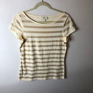 White & Gold Sparkly Loft Shirt